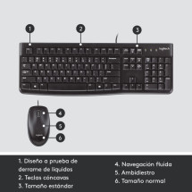 foto de COMBO TECLADO RATON LOGITECH MK120 USB NEGRO