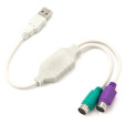 foto de CABLE ADAPTADOR GEMBIRD USB MACHO A 2x  PS2 HEMBRA BLANCO