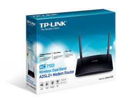 foto de TP-LINK Archer D20 AC750 Doble banda (2,4 GHz / 5 GHz) Ethernet rápido Negro router inalámbrico