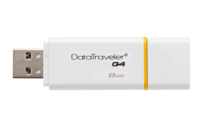 foto de Kingston Technology DataTraveler G4 8GB 8GB USB 3.0 (3.1 Gen 1) Conector USB Tipo A Blanco, Amarillo unidad flash USB