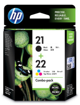 foto de HP Pack de ahorro de 2 cartuchos de tinta original 21 negro/22 tricolor