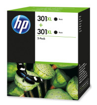foto de HP Pack de 2 cartuchos de tinta original 301XL de alta capacidad negro