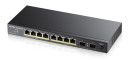 foto de SWITCH ZYXEL GS1100-10HP 8XRJ45 GIGABIT 2XSFP POE+ 802.2at