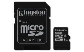 foto de MICRO SD KINGSTON 16GB CANVAS SELECT UHS-I C10 R80 CON ADAPTADOR