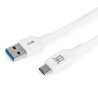 foto de Maillon Technologique Basic MTBTCW301 cable USB 1 m USB 3.2 Gen 1 (3.1 Gen 1) USB A USB C Blanco