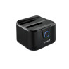 foto de DOCK TOOQ TQDS-802B 2xSATA 2,5/3,5 USB 3.0, CLONE OTB NEGRO