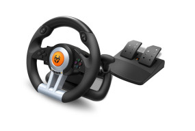 foto de VOLANTE Y PEDALES KROM K-WHEEL MULTIPLATAFORMA NEGRO