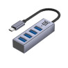 foto de Maillon Technologique Premium MTHUB4 hub de interfaz USB 3.2 Gen 2 (3.1 Gen 2) Type-C 5 Mbit/s Aluminio, Gris