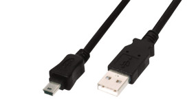foto de CABLE DIGITUS USB 2.0 TIPO A - MINI B (5 PINES) M/M 3M UL BL