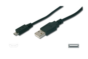 foto de CABLE DIGITUS USB 2.0 TIPO A - MICRO B M/M 1M ADMITE USB 2.0 SW