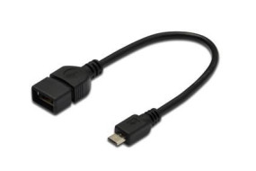 foto de CABLE DIGITUS ADAPTADOR USB 2.0 OTG tipo micro B - A M/H 0,2m sw