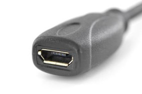 foto de CABLE DIGITUS ADAPTADOR USB TIPO C - MICRO B M/F 0,1M 3A 480MB 2.0 NEGRO