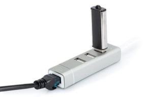 foto de CONVERSOR HUB DIGITUS USB-C TO 3 PUERTOS USB A/F 1X RJ45 10/100
