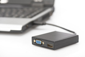 foto de ADAPTADOR DIGITUS USB 3.0 - HDMI/VGA USB - HDMI/VGA SINGLE OR DUAL OUTPUT 1080P