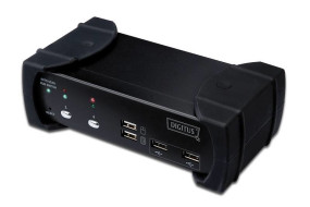 foto de KVM DIGITUS SWITCH USB DVI-KVM 1 USER 2 PC AUDIO & USB 2.0 INCLU. 2 CABLE SET