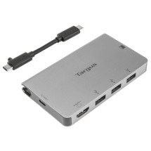 foto de ADAPTADOR TARGUS USB-C A 1xHDMI Y 3xUSB 3.0 LECTOR SD/ MICROSD PLATA