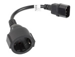 foto de CABLE LANBERG ADAPTADOR IEC 320 C14/SCHUKO CEE7 HEMBRA 20CM