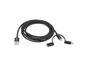 foto de Lanberg CA-3IN1-11CC-0018-BK cable USB 1,8 m USB 2.0 USB A USB C/Micro-USB B/Lightning Negro