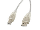 foto de Lanberg CA-USBA-12CC-0030-TR cable USB 3 m USB 2.0 USB B Transparente