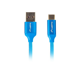 foto de CABLE USB LANBERG 2.0 MACHO/USB C MACHO QUICK CHARGE 3.0 0.5M AZUL