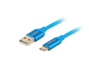 foto de CABLE USB LANBERG 2.0 MACHO/USB C MACHO QUICK CHARGE 3.0 1M AZUL