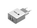 foto de CARGADOR NATEC 2XUSB 2.1A 110 240V BLANCO GRIS