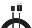 foto de CABLE EIGHTT USB A MICROUSB 1MTS TRENZADO DE NYLON NEGRO. CARCASA DE ALUMINIO