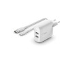 foto de ADAPTADOR DE CORRIENTE BELKIN BLANCO 2x USB/ A+ CABLE USB/ A A TIPO C