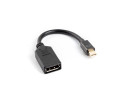 foto de ADAPTADOR LANBERG DISPLAYPORT MINI MACHO A DISPLAYPORT HEMBRA CABLE 10 CM NEGRO