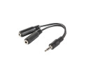 foto de ADAPTADOR LANBERG JACK STEREO MACHO A JACK STEREO HEMBRA X2 10 CM NEGRO