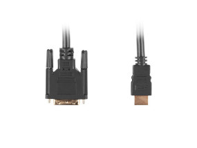 foto de Lanberg CA-HDDV-10CC-0050-BK adaptador de cable de vídeo 5 m HDMI tipo A (Estándar) DVI-D Negro