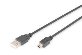 foto de CABLE USB DIGITUS USB 2.0 CONNECTION CABLE TYPE A - MINI B 5PIN M/M 3.0M 2.0