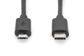 foto de CABLE USB DIGITUS USB TYPE-C CONNECTION CABLE TYPE C TO MICRO B M/M 1.8M 3A 2.0