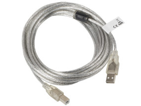 foto de CABLE USB LANBERG USB-A MACHO A USB-B MACHO FERRITA 5M TRANSPARENTE