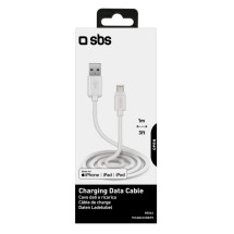 foto de CABLE DATOS USB SBS USB 2.0 A LIGHTNING 1M BLANCO