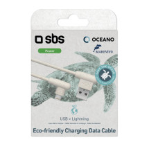 foto de CABLE DATOS USB SBS OCEANO ECO-FRIENDLY USB 2.0 A LIGHTNING 1M BLANCO