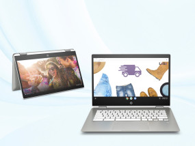 foto de HP Chromebook x360 14b-ca0001ns 35,6 cm (14) Pantalla táctil Full HD Intel® Celeron® 4 GB LPDDR4-SDRAM 64 GB eMMC Wi-Fi 5 (802.11ac) Chrome OS Blanco