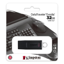 foto de USB 3.2 KINGSTON 32 GB DATATRAVELER EXODIA NEGRO / BLANCO