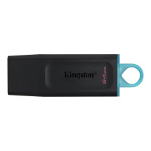 foto de USB 3.2 KINGSTON 64 GB DATATRAVELER EXODIA NEGRO / TURQUESA