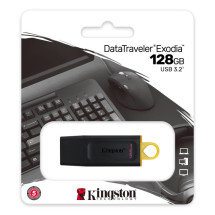 foto de USB 3.2 KINGSTON 128 GB DATATRAVELER EXODIA NEGRO / DORADO