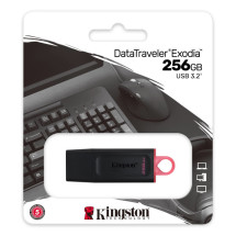foto de USB 3.2 KINGSTON 256 GB DATATRAVELER EXODIA NEGRO / ROJO