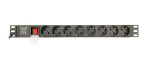 REGLETA RACK GEMBIRD 1U 16A 8 TOMAS NEGRO 3 M CON INTERRUPTOR