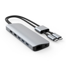 foto de HUB HYPERDRIVE VIPER 10 EN 2 USB-C PLATA