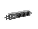 foto de REGLETA LANBERG 1U 16A 3X SCHUKO RACK 10 2M NEGRO