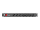 foto de REGLETA LANBERG 1U 10A 7X SCHUKO RACK 19 2M NEGRO C14