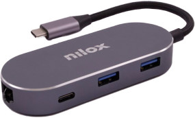 foto de DOCKING STATION NILOX TIPO C HDMI, 3 x USB 3.0, RJ45, USB C