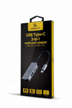 foto de ADAPTADOR MULTIPUERTO USB TIPO C 3 EN 1 PUERTO USB HDMI PD PLATA