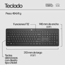 foto de HP 230 Wireless Keyboard teclado RF inalámbrico Negro