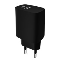 foto de LEOTEC CARGADOR 20W CARGA RAPIDA 1 USB TIPO-C PD 1 USB-A NEGRO