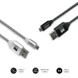 foto de CABLE SUBBLIM 2X PREMIUM MICRO USB 2.4A 1M ALU BLACK/SILVER